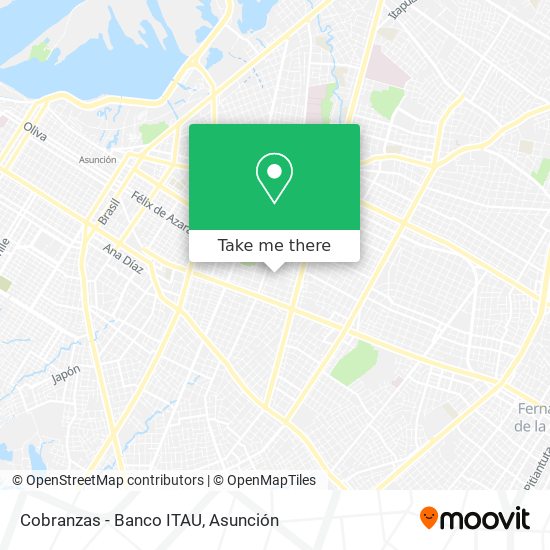 Cobranzas - Banco ITAU map