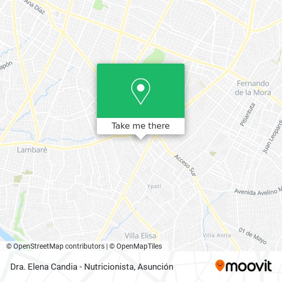 Mapa de Dra. Elena Candia - Nutricionista