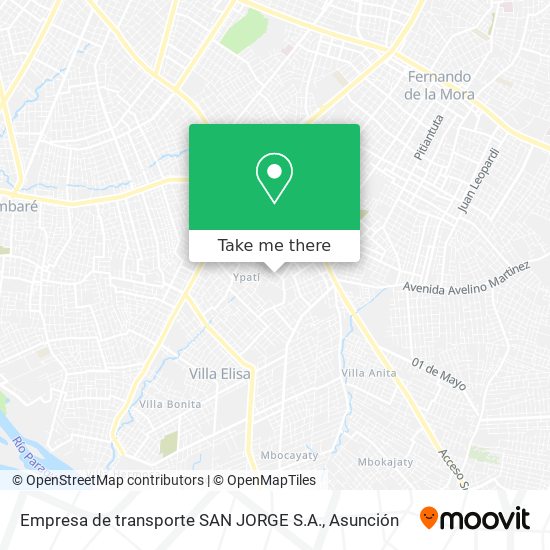 Mapa de Empresa de transporte SAN JORGE S.A.