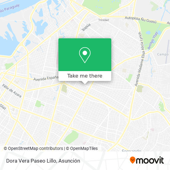 Dora Vera Paseo Lillo map