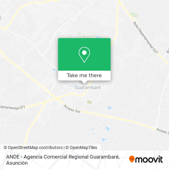 ANDE - Agencia Comercial Regional Guarambaré map