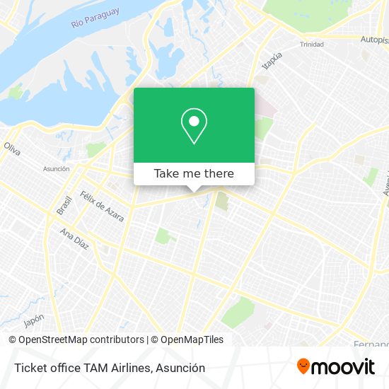 Ticket office TAM Airlines map