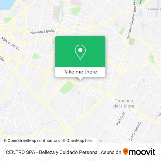 Mapa de CENTRO SPA - Belleza y Cuidado Personal