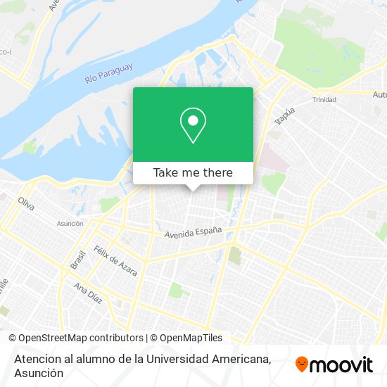 Mapa de Atencion al alumno de la Universidad Americana