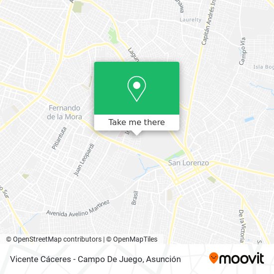 Vicente Cáceres - Campo  De Juego map