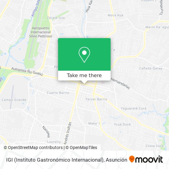 IGI (Instituto Gastronómico Internacional) map