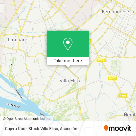 Cajero Itau - Stock Villa Elisa map