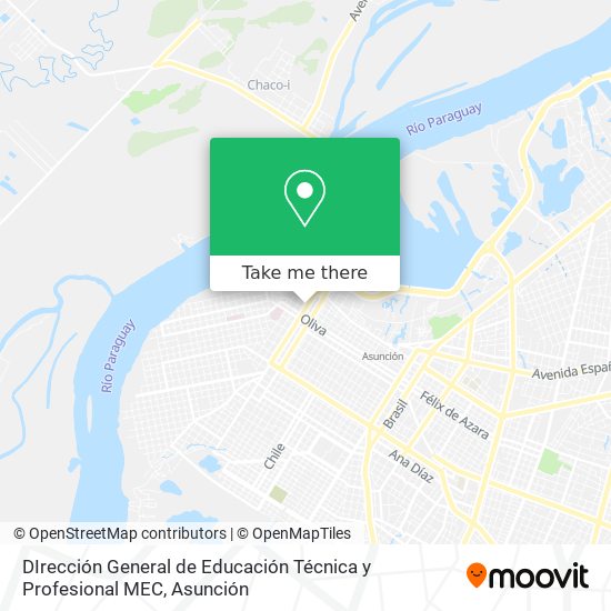 Mapa de DIrección General de Educación Técnica y Profesional  MEC