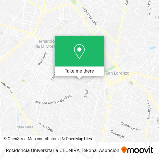 Residencia Universitaria CEUNIRA Tekoha map