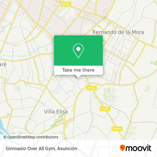 Gimnasio Over All Gym map