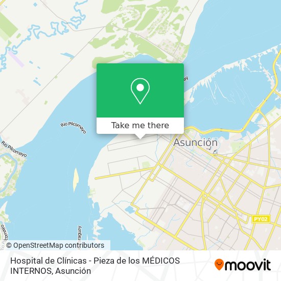 Hospital de Clínicas - Pieza de los MÉDICOS INTERNOS map