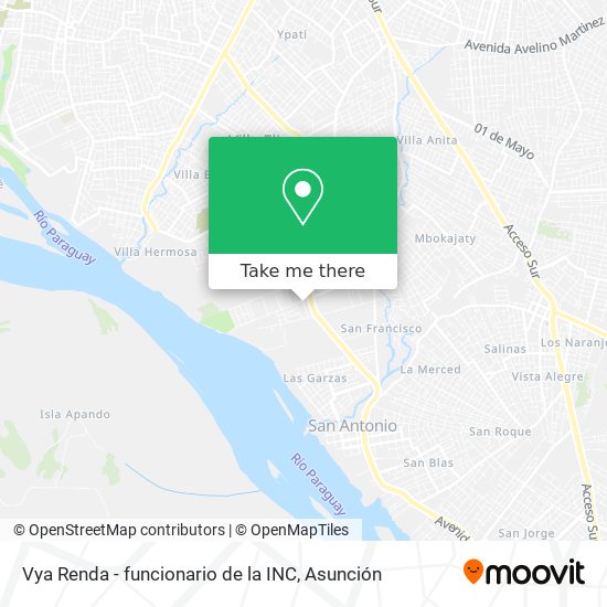 Mapa de Vya Renda - funcionario de la INC