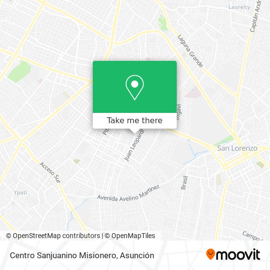 Centro Sanjuanino Misionero map