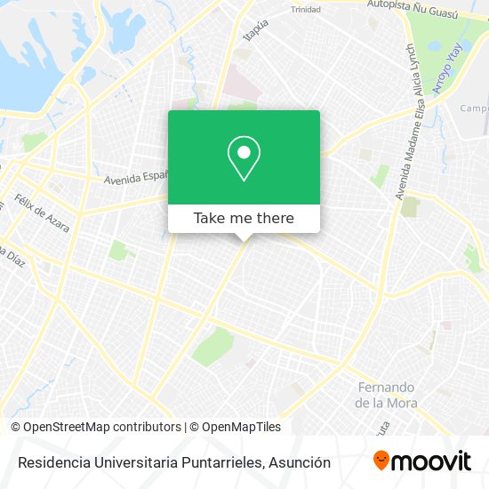 Mapa de Residencia Universitaria Puntarrieles