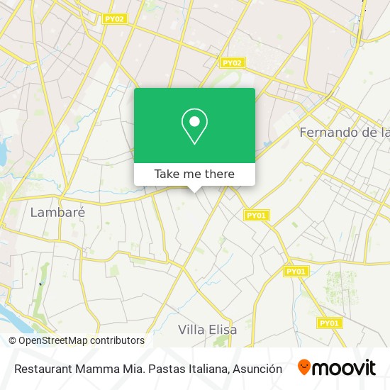 Restaurant Mamma Mia. Pastas Italiana map