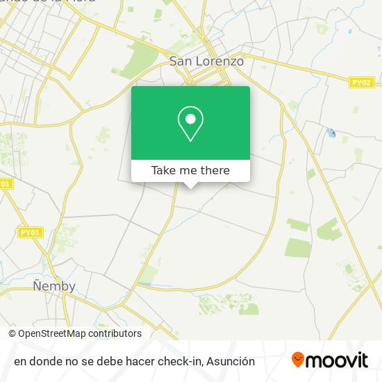 Mapa de en donde no se debe hacer check-in