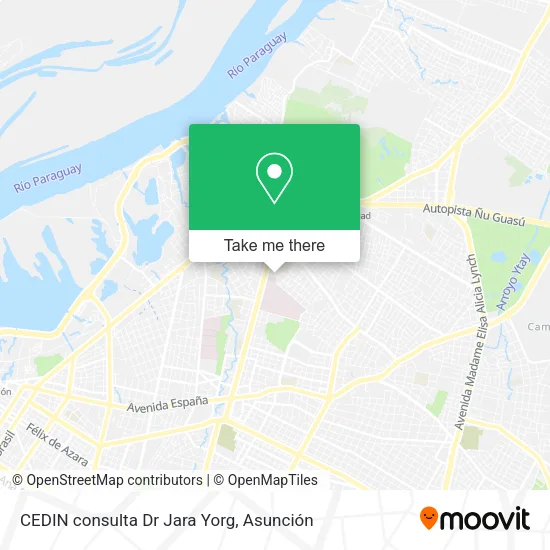 CEDIN  consulta Dr Jara Yorg map