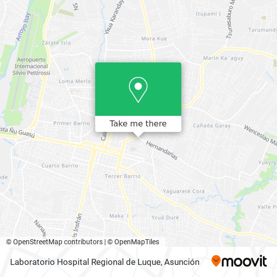 Mapa de Laboratorio Hospital Regional de Luque