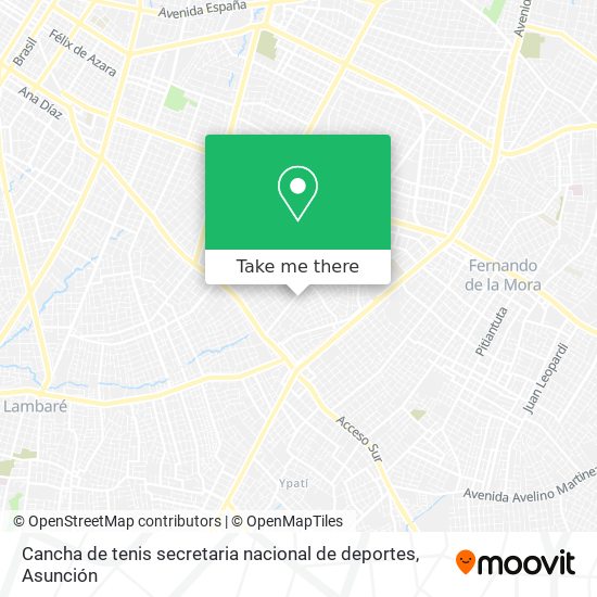 Mapa de Cancha de tenis secretaria nacional de deportes