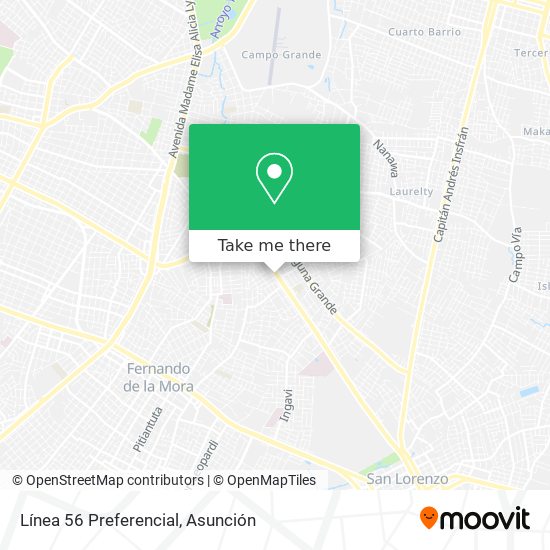 Mapa de Línea 56 Preferencial