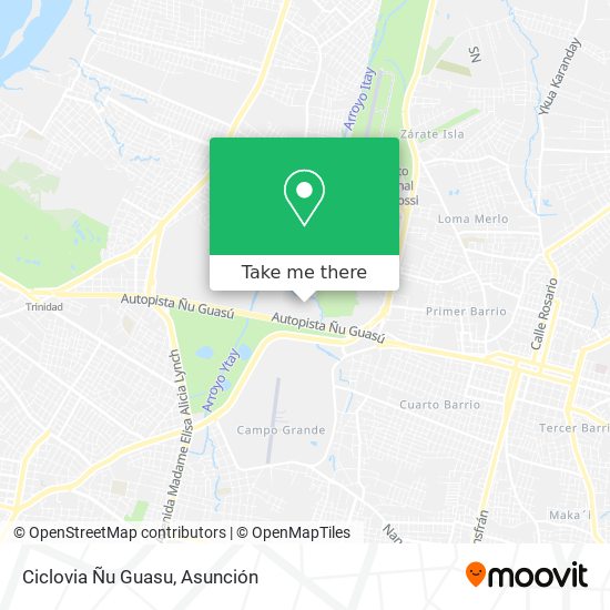 Mapa de Ciclovia Ñu Guasu