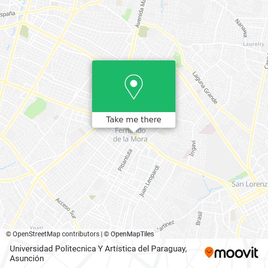 Universidad Politecnica Y Artística del Paraguay map