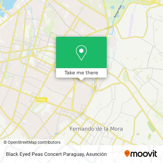 Black Eyed Peas Concert Paraguay map