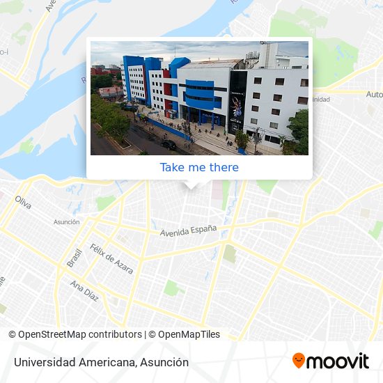 Universidad Americana map