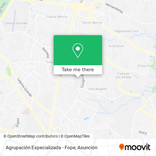 Agrupación Especializada - Fope map