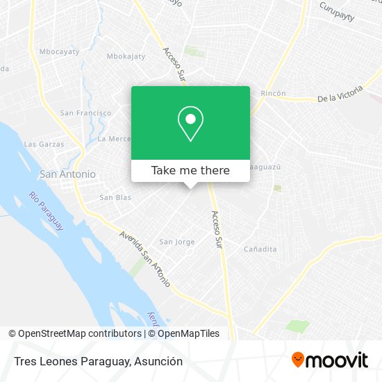 Tres Leones Paraguay map