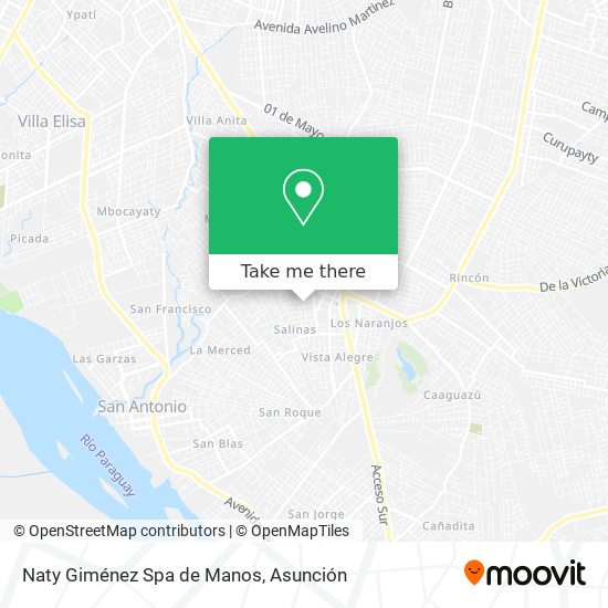 Mapa de Naty Giménez Spa de Manos