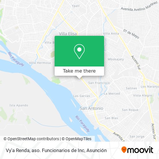 Mapa de Vy'a Renda, aso. Funcionarios de Inc