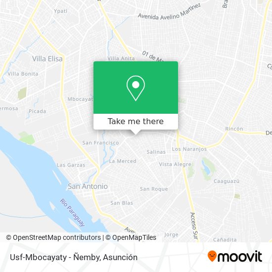 Mapa de Usf-Mbocayaty - Ñemby