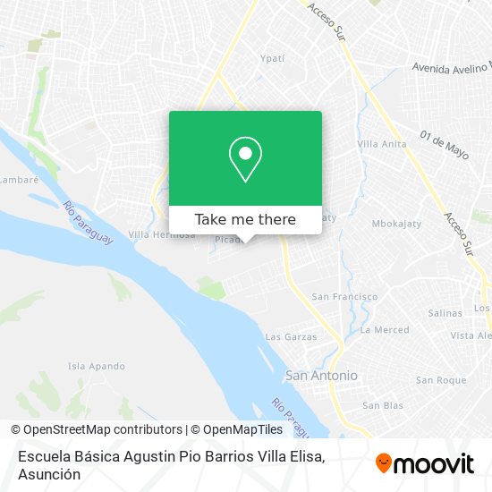 Mapa de Escuela Básica Agustin Pio Barrios Villa Elisa