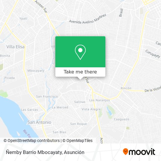 Ñemby Barrio Mbocayaty map