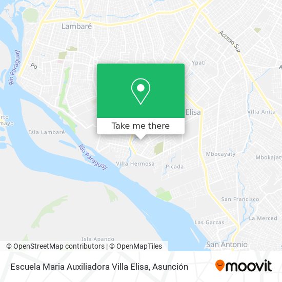 Escuela Maria Auxiliadora Villa Elisa map