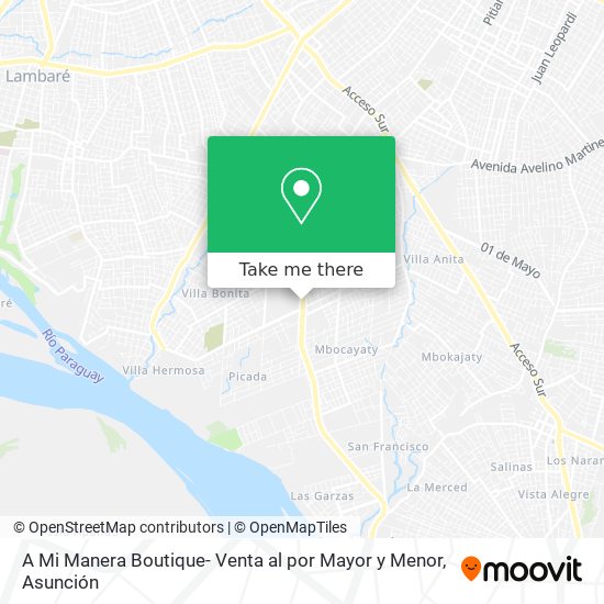 Mapa de A Mi Manera Boutique- Venta al por Mayor y Menor