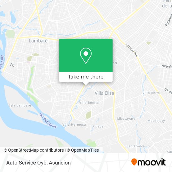 Mapa de Auto Service Oyb