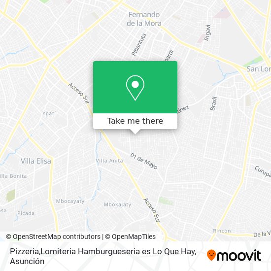Pizzeria,Lomiteria Hamburgueseria es Lo Que Hay map