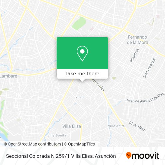 Seccional Colorada N 259 / 1 Villa Elisa map