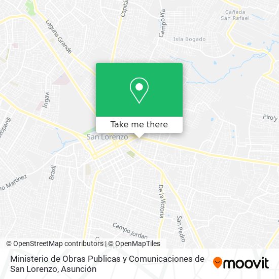 Ministerio de Obras Publicas y Comunicaciones de San Lorenzo map