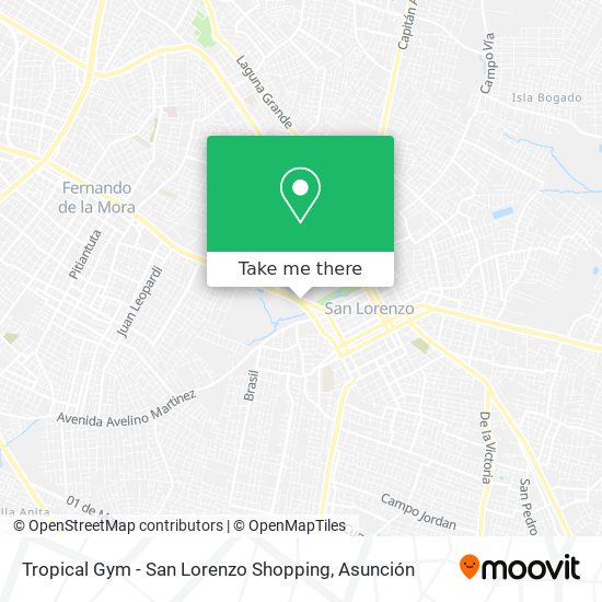 Tropical Gym - San Lorenzo Shopping map