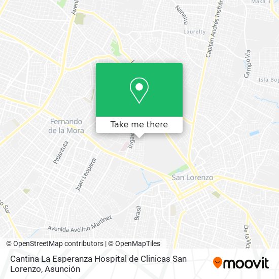 Mapa de Cantina La Esperanza Hospital de Clinicas San Lorenzo
