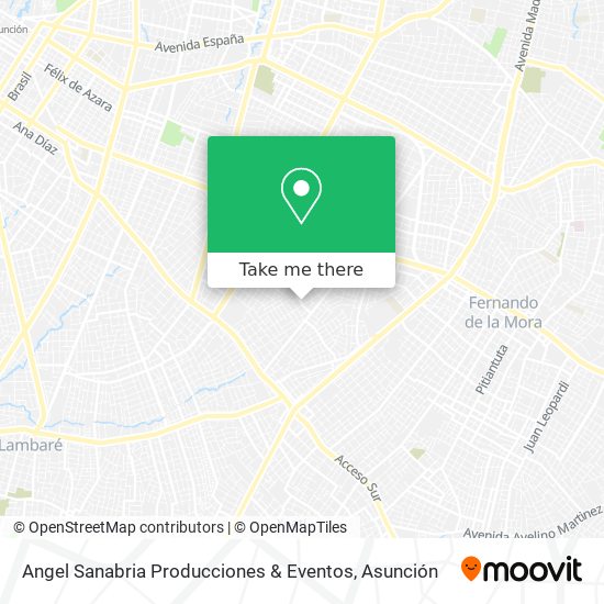 Mapa de Angel Sanabria Producciones & Eventos