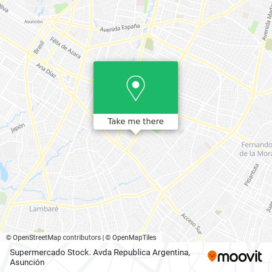 Supermercado Stock. Avda Republica Argentina map