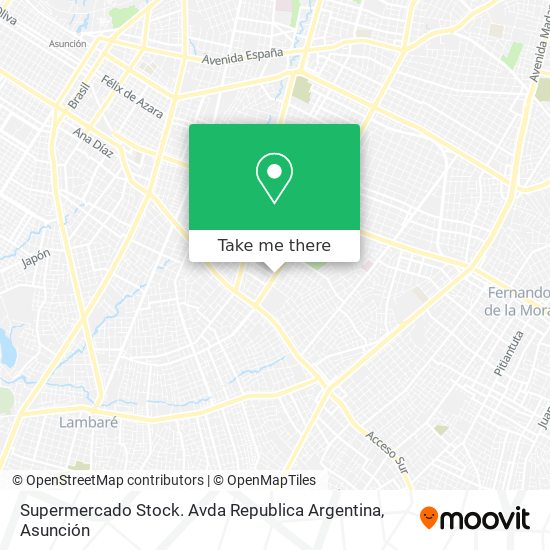 Mapa de Supermercado Stock. Avda Republica Argentina