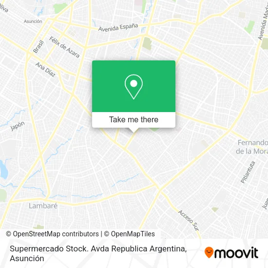 Supermercado Stock. Avda Republica Argentina map