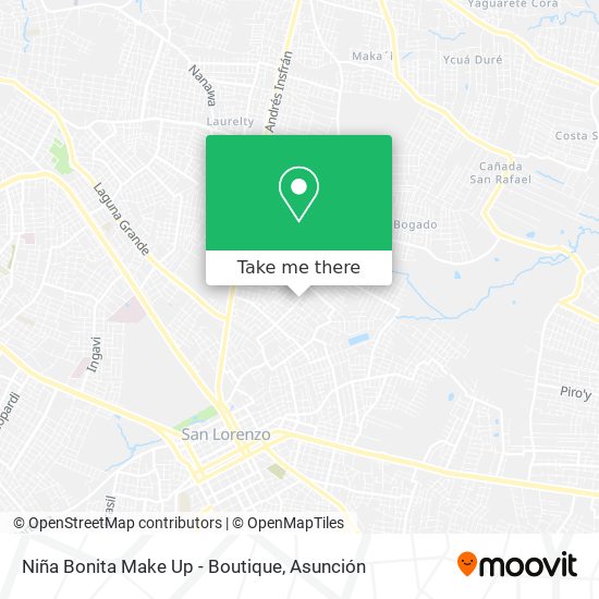 Niña Bonita Make Up - Boutique map