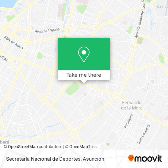 Secretaría Nacional de Deportes map