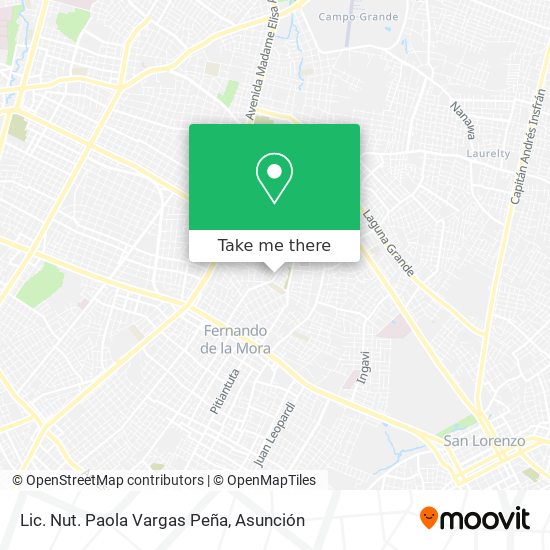 Lic. Nut. Paola Vargas Peña map